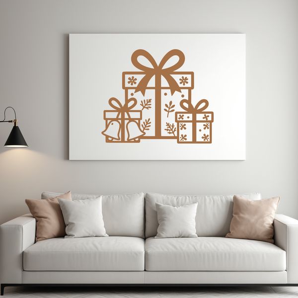 An SVG icon of a present wrapped in paper with a ribbon tied around it.