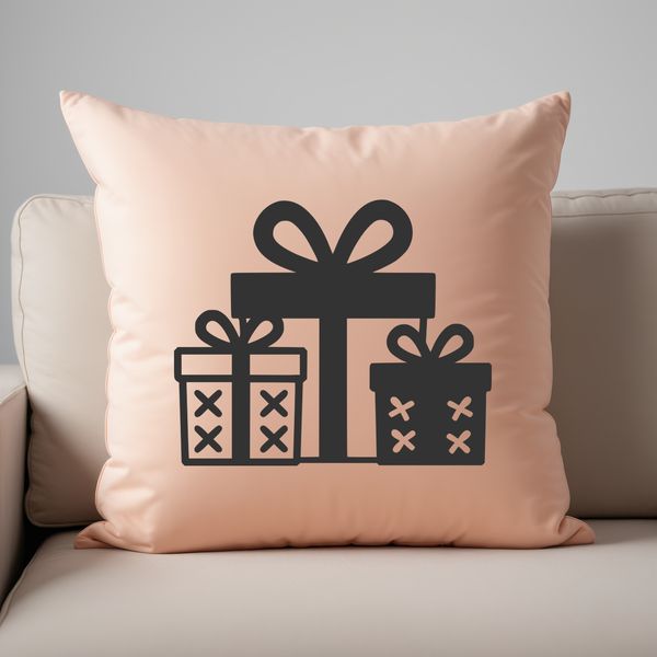 A wrapped gift box with a bow on top, suitable for various occasions such as Christmas or birthdays.