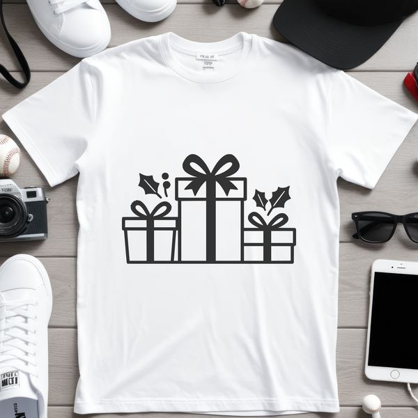 A stylized 3D gift box with a ribbon wrapped around it, designed for digital cutting machines like Cricut.