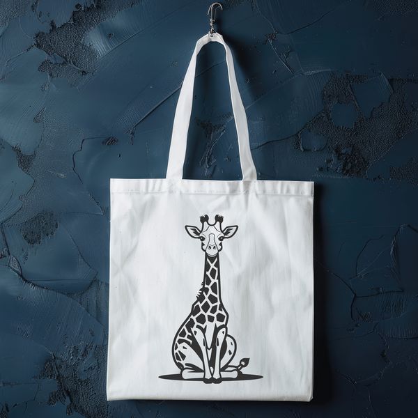Colorful Giraffe Drawing An illustration of a giraffe with distinctive markings and long neck.