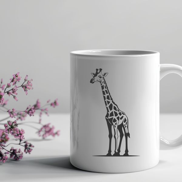 Beautiful Safari Animal Vector Illustration A tall, spotted animal with a long neck and legs, suitable for use in vector art designs.