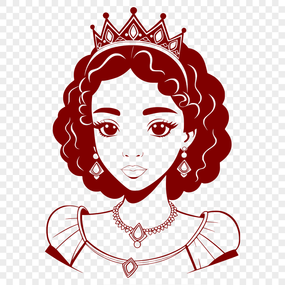 Digital Princess Portrait Illustration of a girl dressed as a princess in a stylized, digital format.