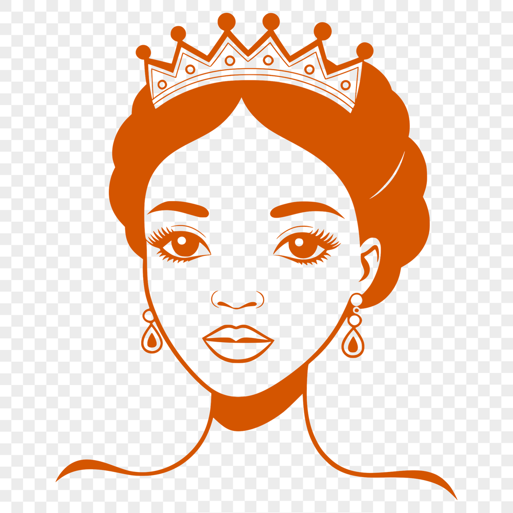 A digital illustration of a young female princess in regal attire.