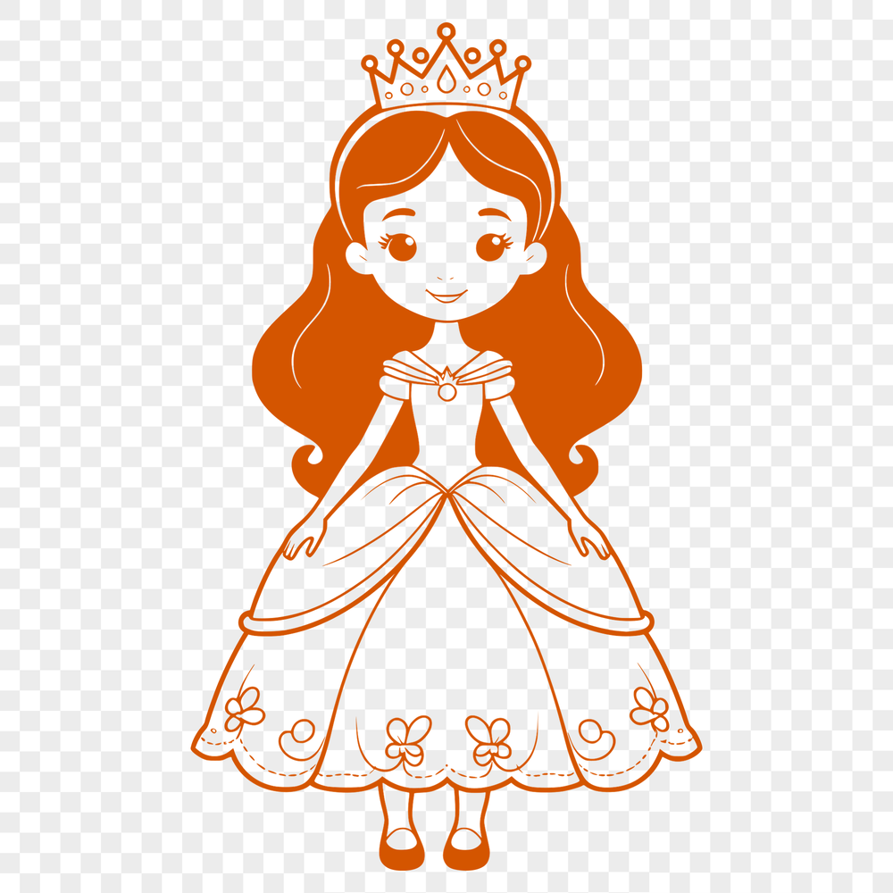 Beautiful Female Royalty Illustration Female royalty illustration created as a vector art design, suitable for digital or laser cutting applications.