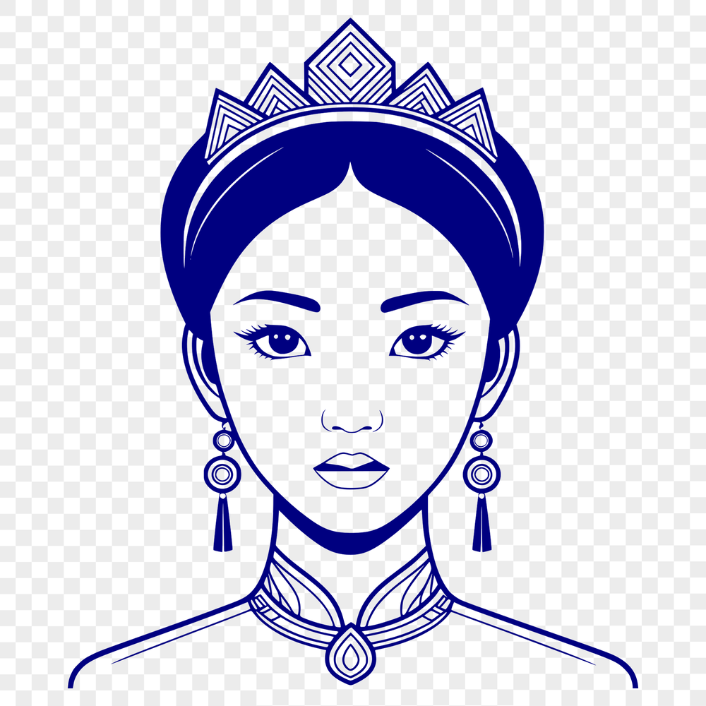 Illustrated Royal Lady A digital illustration of a female princess with royal attire.