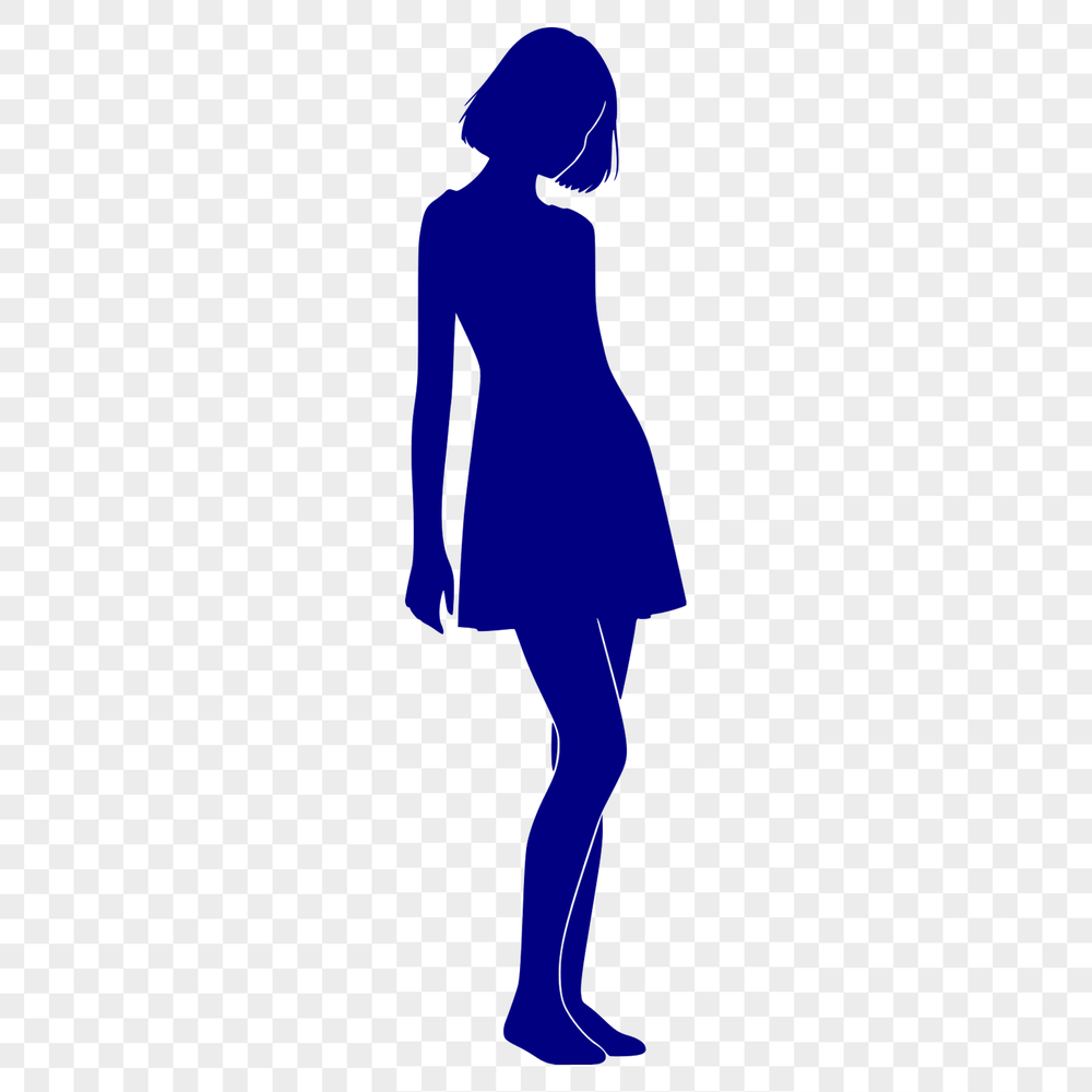 Cute Girl Silhouette in Various Poses A vector graphic illustration of a young girl in various poses.