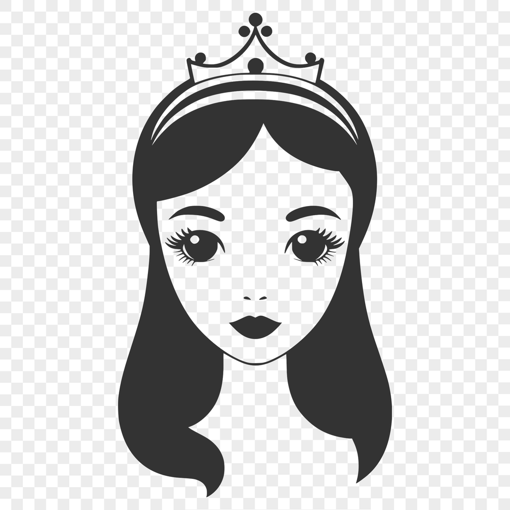 A young girl dressed as a princess in a medieval-style gown, suitable for vector art and digital designs.