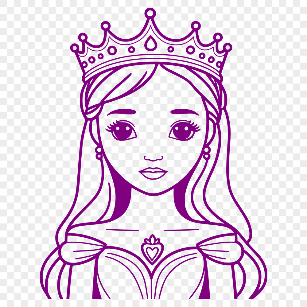 Digital Princess Clip Art Design An illustration of a girl in royal attire designed as a digital clip art.
