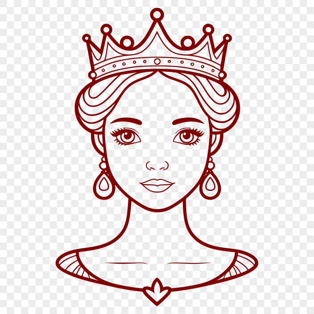Medieval Princess Illustration A regal female character in a medieval-inspired setting, suitable for vector design and cutting machine projects.