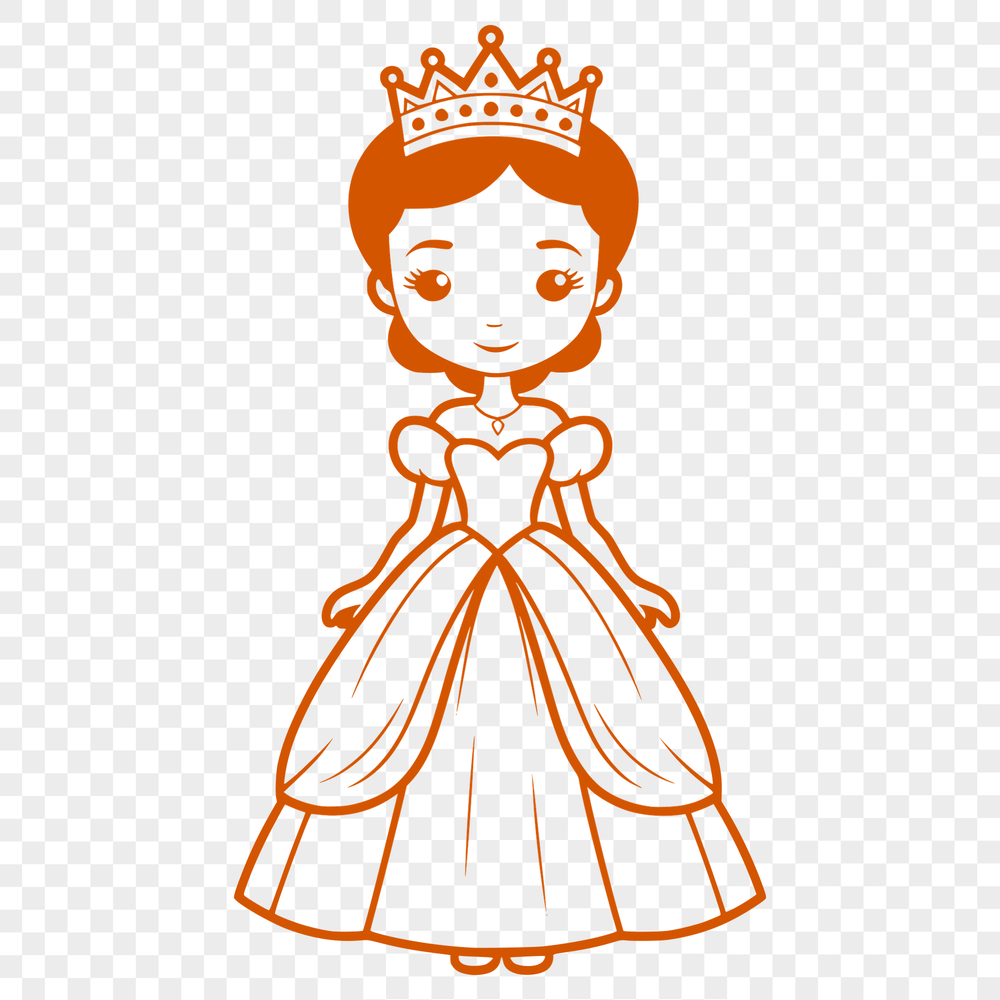 Beautiful Princess Clip Art Image A young female princess character in a medieval setting, created as a vector SVG image.