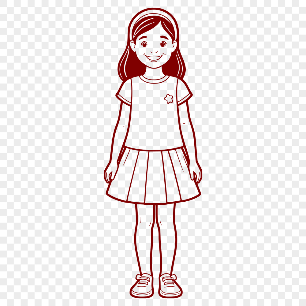 Child Portrait SVG Clip Art A digital SVG representation of a child's portrait.
