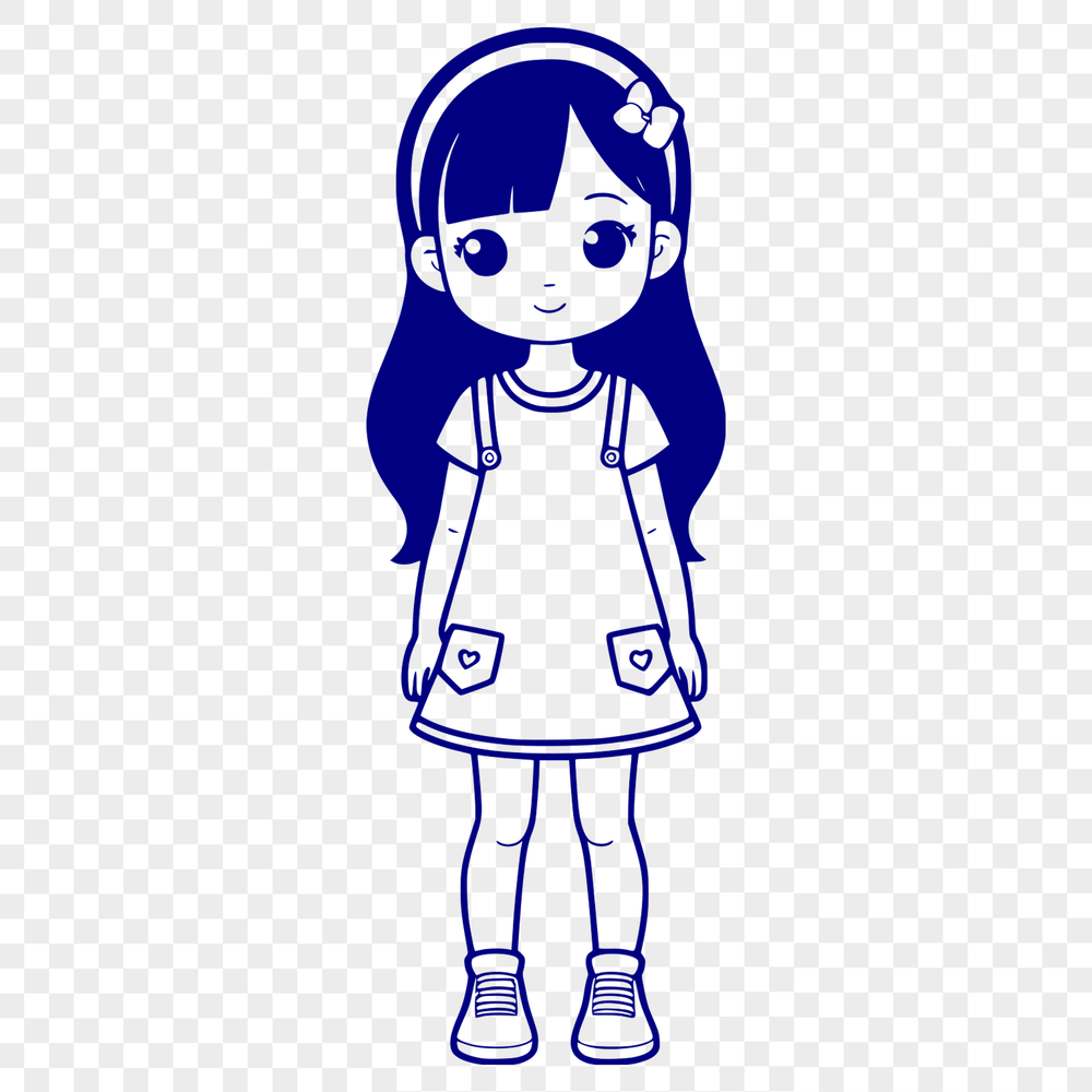 Adorable SVG Illustration of a Young Girl A young girl illustration designed as vector art, suitable for various digital applications.