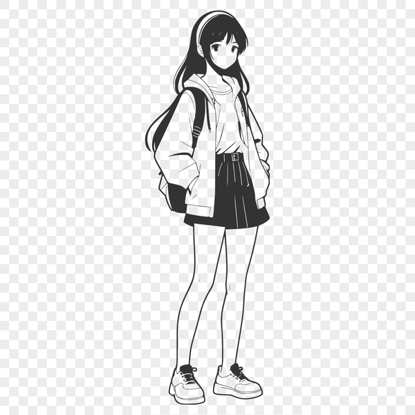 Young Girl Illustration in Digital Vector Format A young girl illustration in digital vector format.