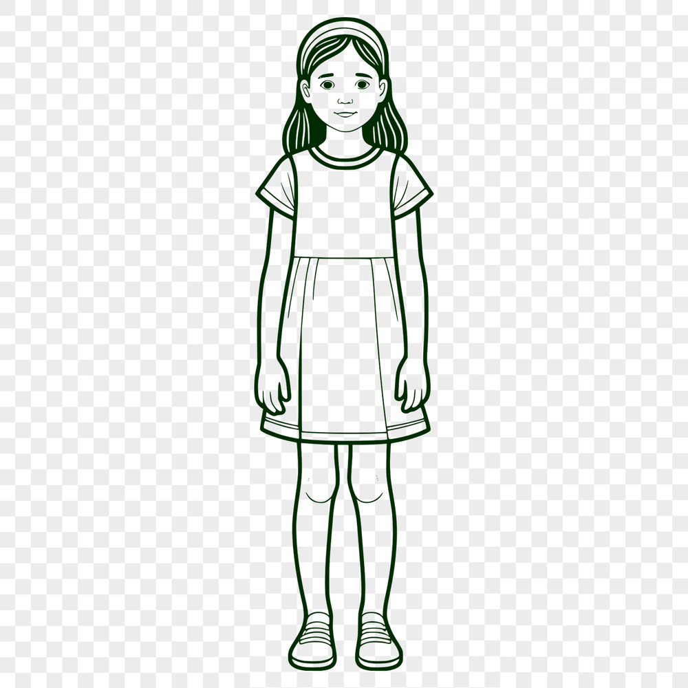 SVG Girl Graphic A digital image of a girl created using SVG technology for editable graphics.