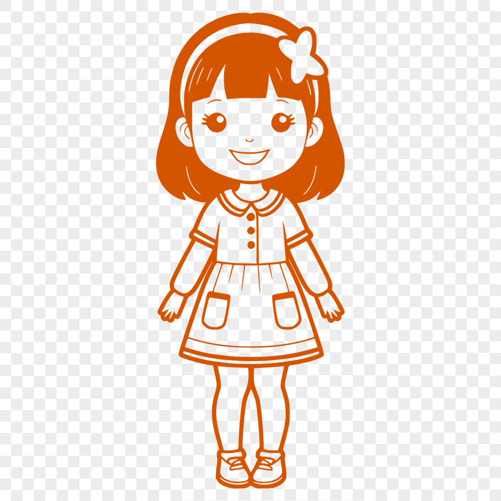 Free Simple Vector Girl Image Simple line drawing of a girl created using computer software.