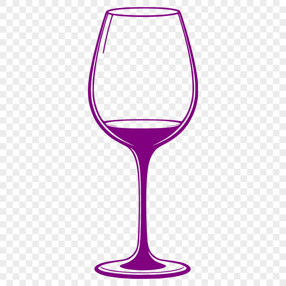 Wine Glass Design An SVG design featuring a wine glass filled with liquid wine on a white background.