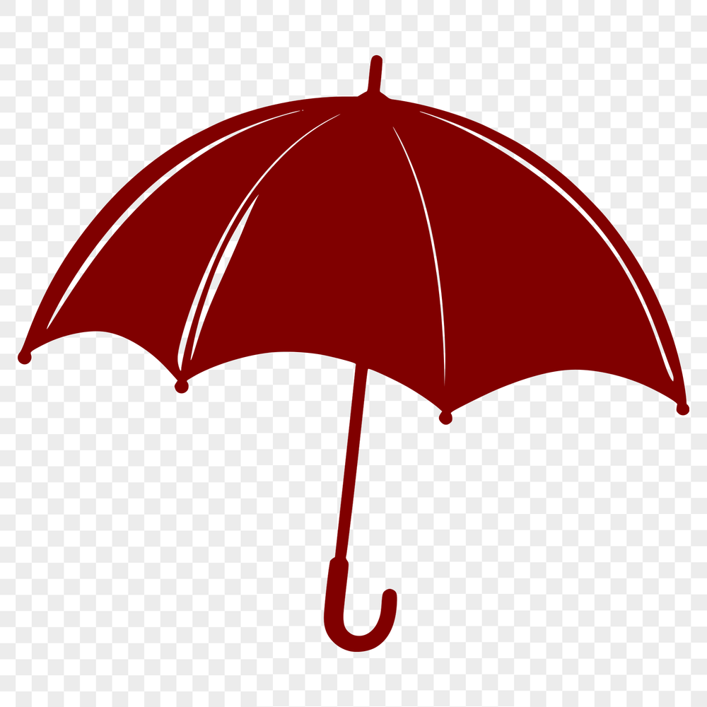 Beautiful Silhouette Umbrella Vector Design A simple digital illustration of a silhouette umbrella with a subtle rain effect.