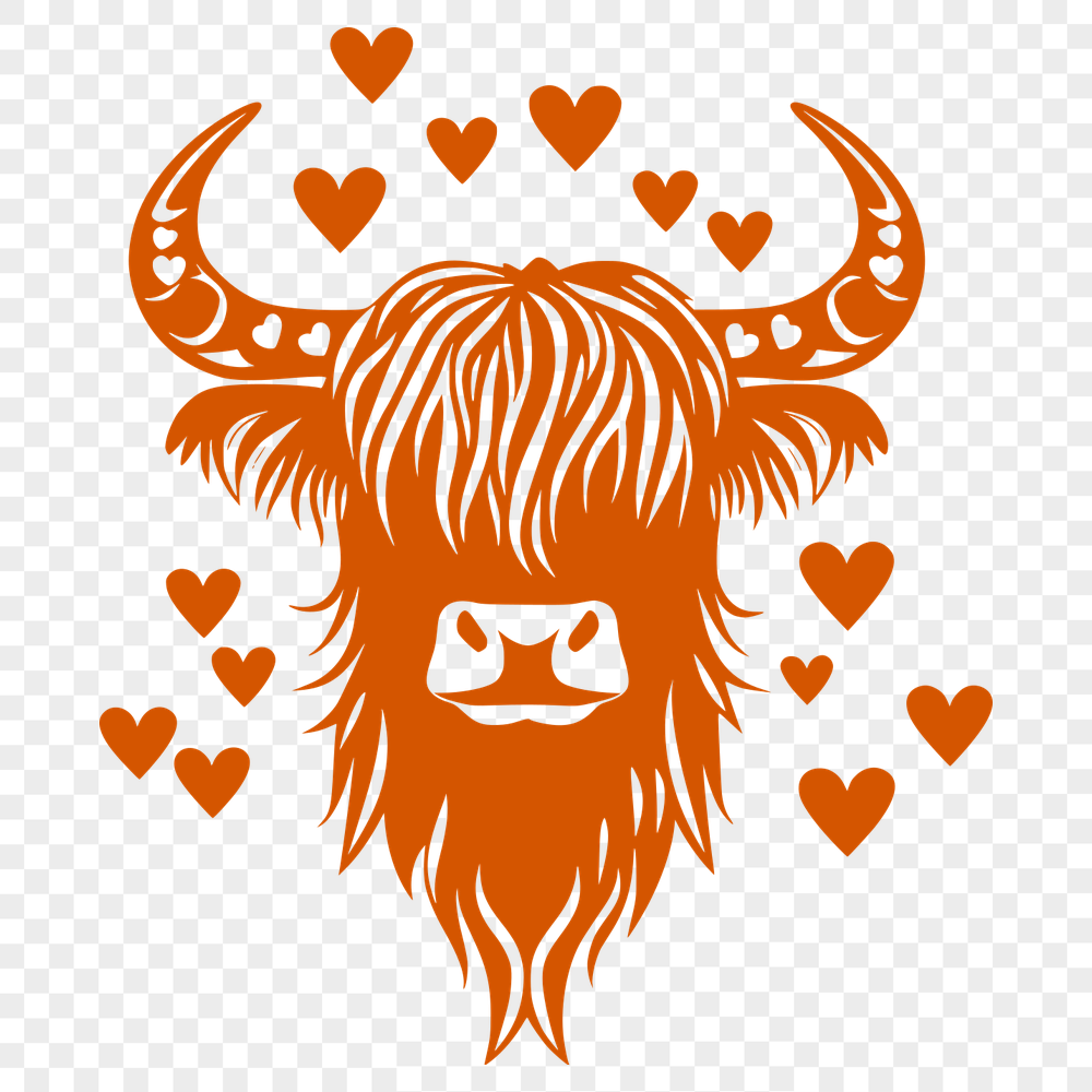 Unique Highland Cow In DXF For Free Download