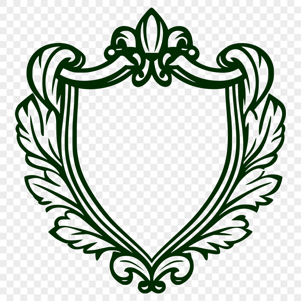 Ornate Shield Design for Crafting and DIY Projects A detailed shield design for crafting and DIY projects featuring an ornate pattern.