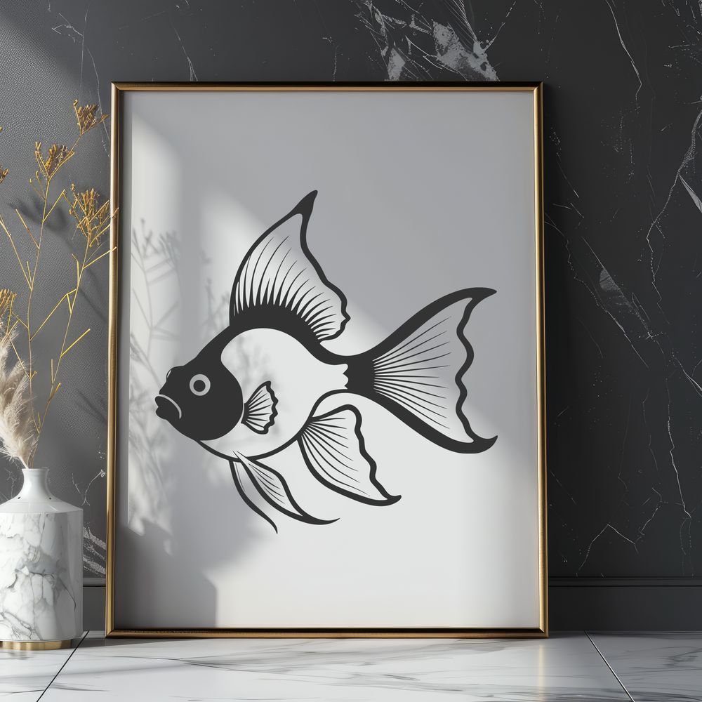 Goldfish Illustration Vector Graphics A graphic design element featuring a stylized goldfish as vector art.
