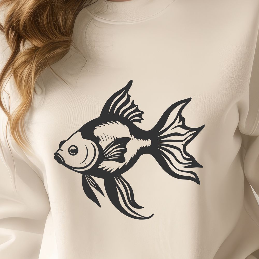 Digital Goldfish Illustration A digital illustration of a goldfish, suitable for vector design projects.