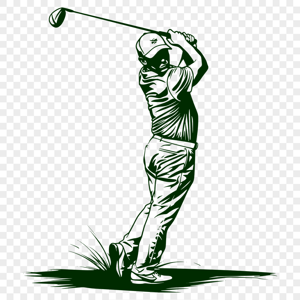 Artistic Golfer SVG, PNG, PDF And DXF Files