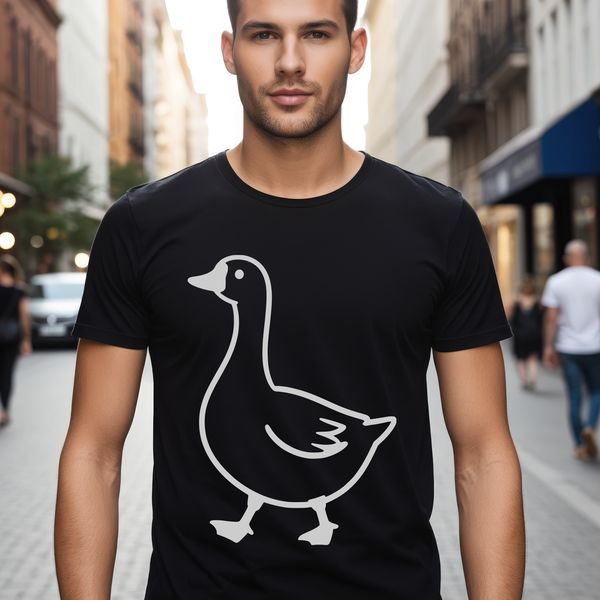 A stylized illustration of a goose in vector format.