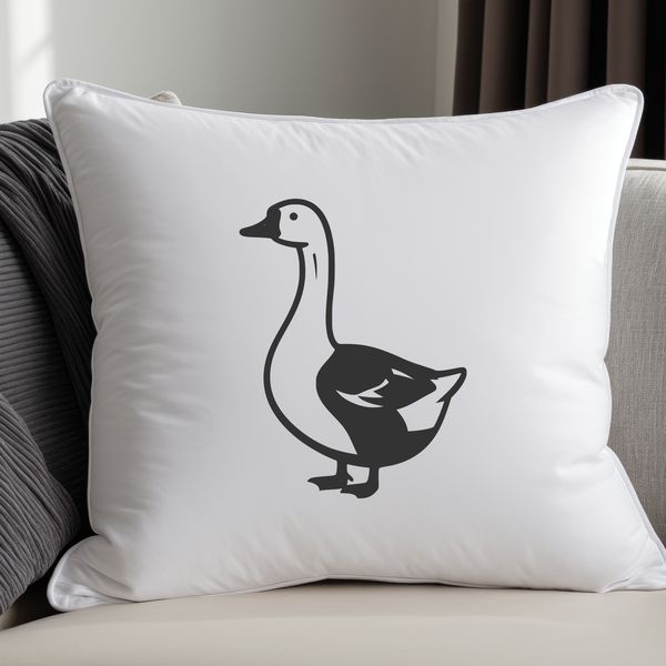 A simple vector illustration of a goose in silhouette form.