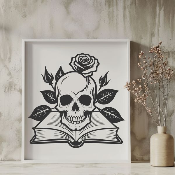 Free Gothic Skull Vector Image A stylized Gothic skull with intricate details, suitable for crafting and design projects.