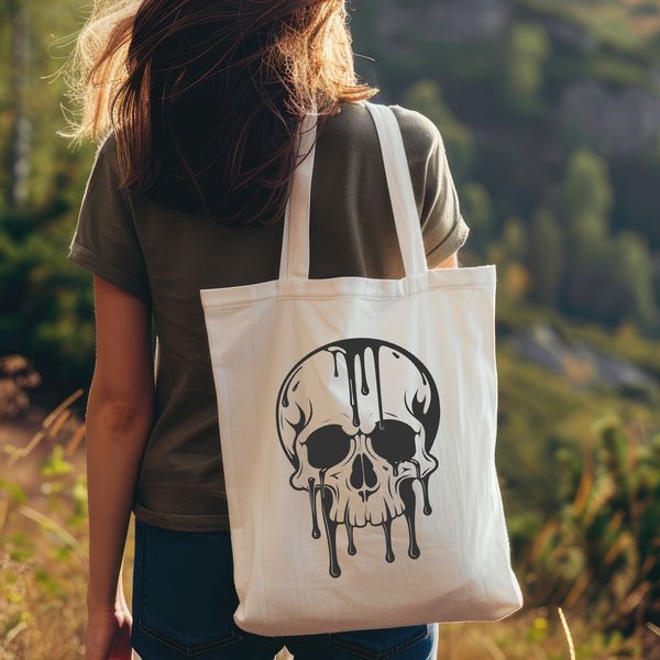 Beautiful Gothic Skull Clip Art A detailed illustration of a dripping skull with a gothic aesthetic.