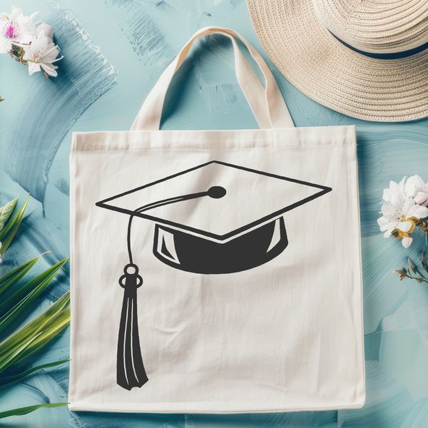Celebratory Commencement Emblem A digital illustration of a graduation cap, suitable for use in education-themed designs and projects.