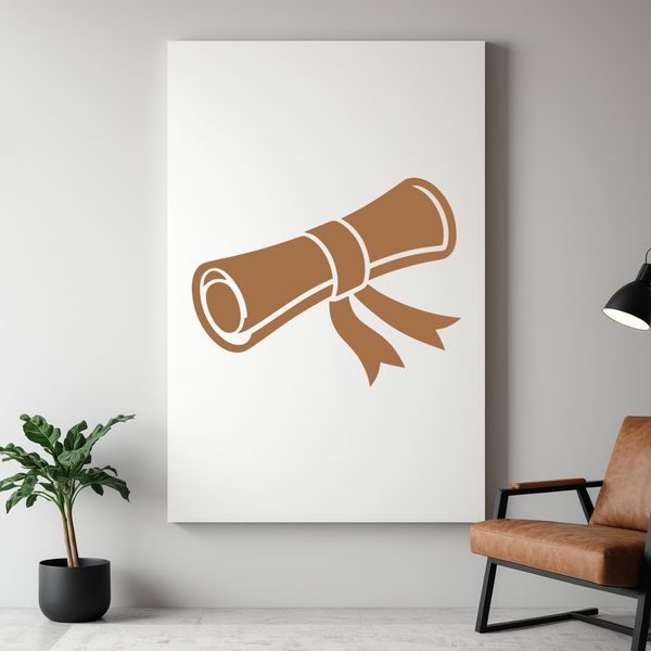 A digital representation of a graduation scroll with intricate details, suitable for cutting machine projects.