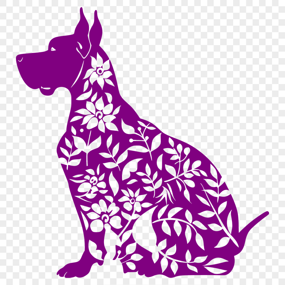 Floral Great Dane - For Vinyl Project