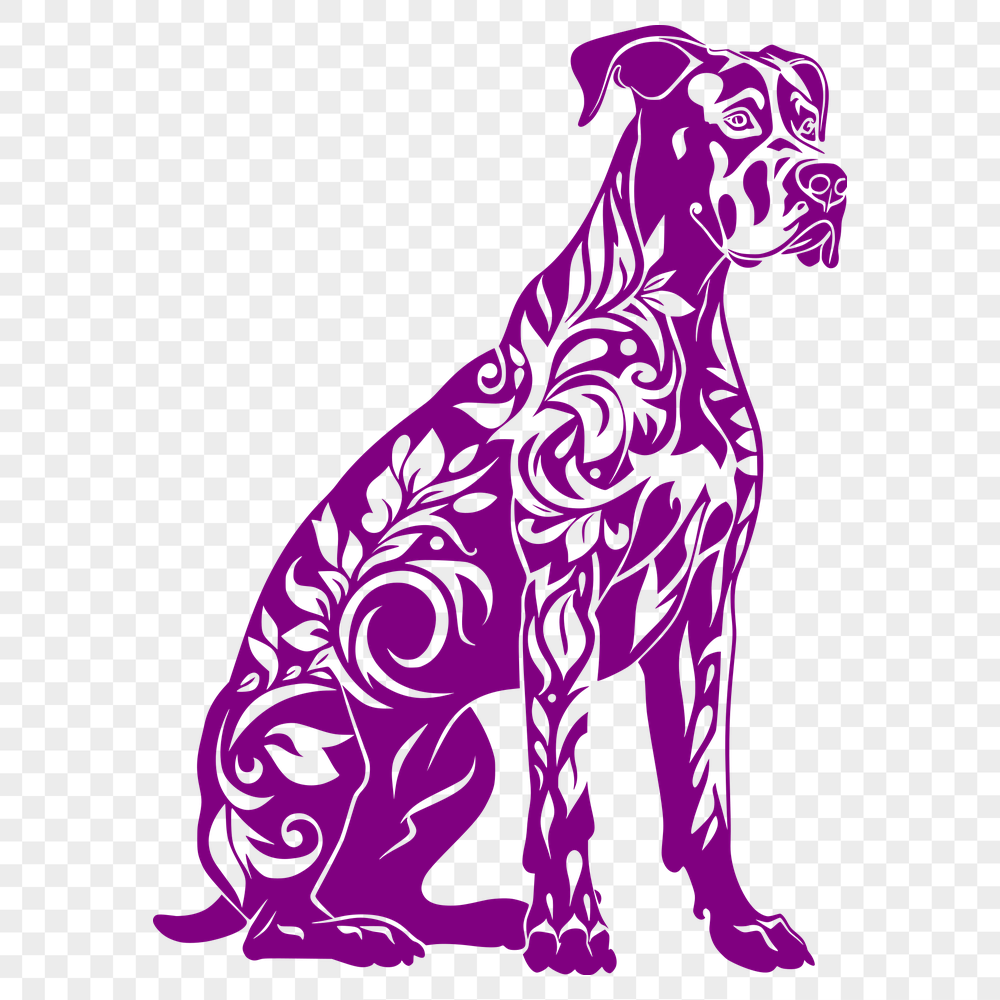 Ornate Sitting Great Dane Vector Image