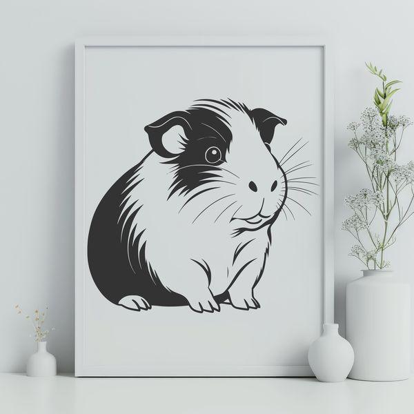 Cuddlebug Cartoon A small domesticated mammal in a sitting position.