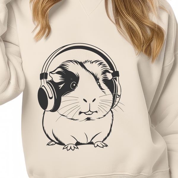 Cute Guinea Pig Illustration for Crafting A cute guinea pig illustration suitable for personal use or as a template for crafting projects.