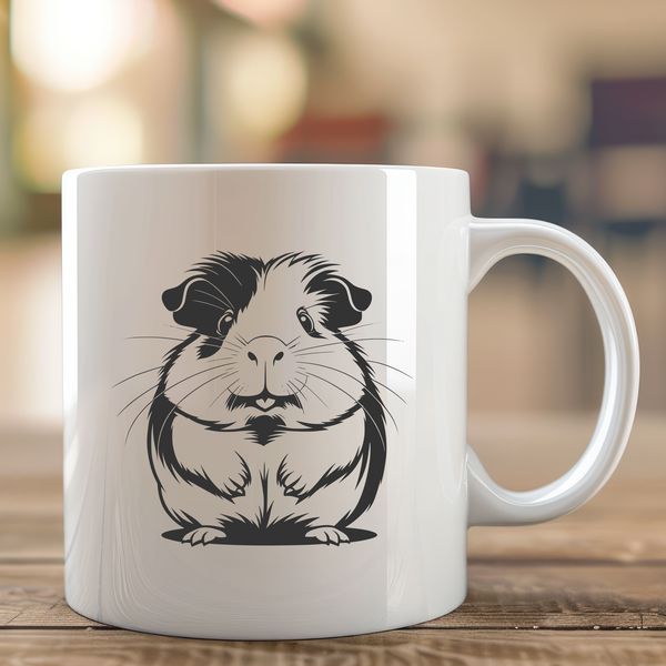 Friendly Guinea Pig Illustration A cartoon illustration of a friendly guinea pig in various poses and settings.