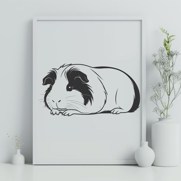 Free Vector Guinea Pig Graphic Design A detailed illustration of a Guinea Pig, suitable for vector graphics design.