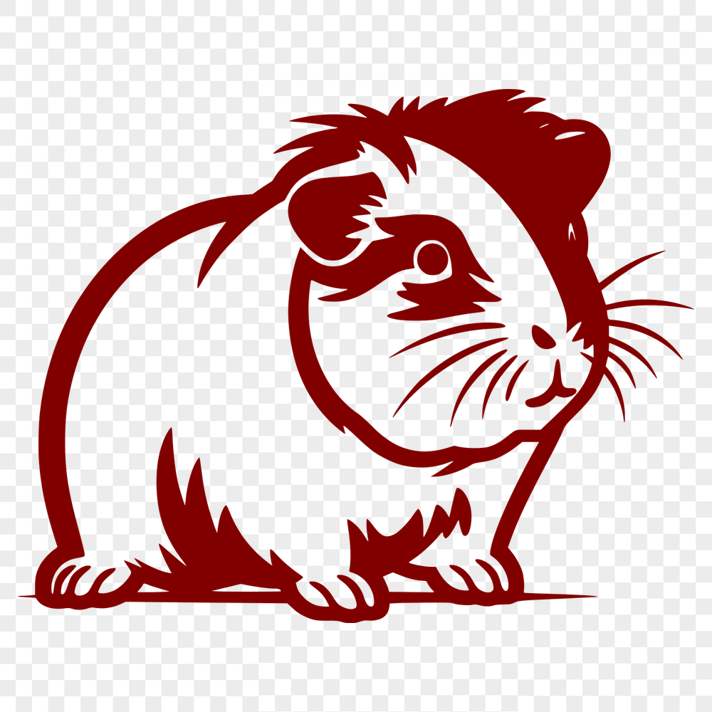 Beautiful Guinea Pig SVG, PNG, PDF And DXF Files