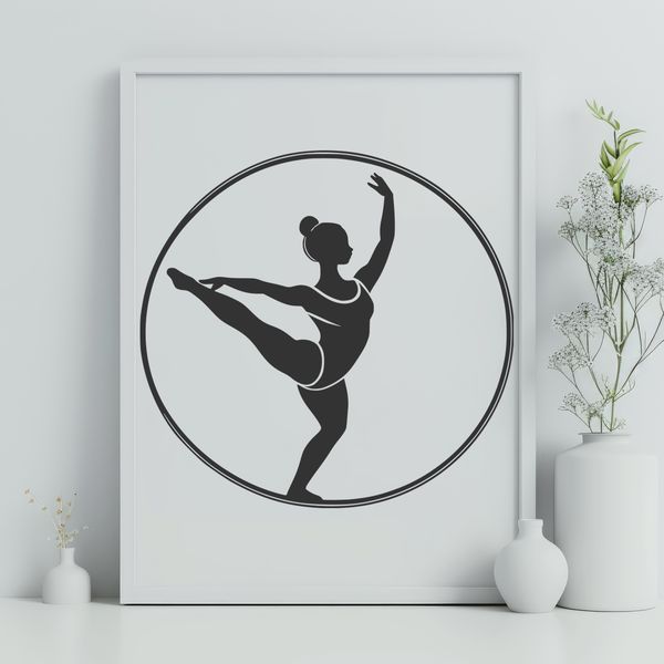Balance Beam Beauty Vector Image A silhouette of a gymnast in mid-air, performing a routine on the balance beam.