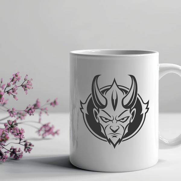 Satanic Symbol Clipart A satanic figure with horns and a beard, depicted in a vector design style.