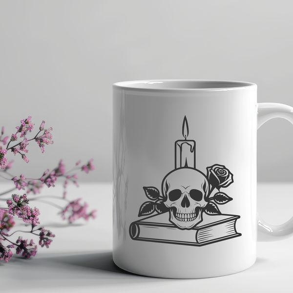 Ornate Gothic Vector Art An ornate vector graphic representation of a skull in a Gothic architecture style.