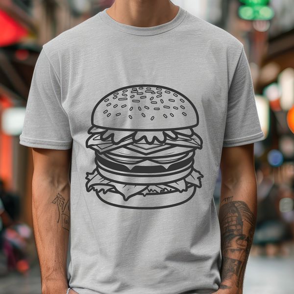 Free Clip Art Burger Image A high-quality vector illustration of a hamburger with bun and toppings.