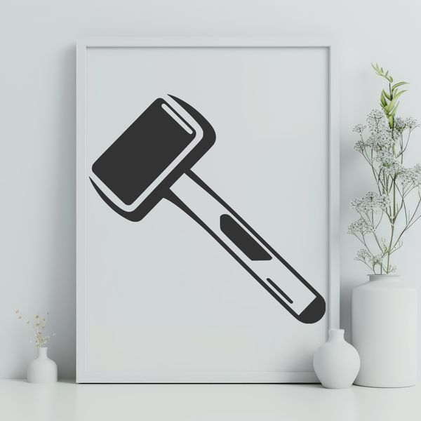Tool for shaping and pounding objects A detailed vector drawing of a tool used for pounding or shaping objects.