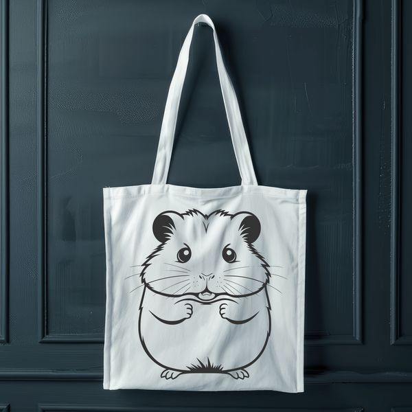 Cute Pet Hamster Design A digital illustration of a cute hamster in a domestic setting.