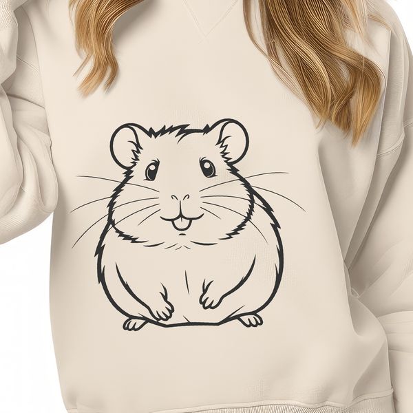 Fluffy Rodent Illustration SVG A small, cute rodent with a fluffy coat and tiny ears, suitable as clip art for various digital designs.
