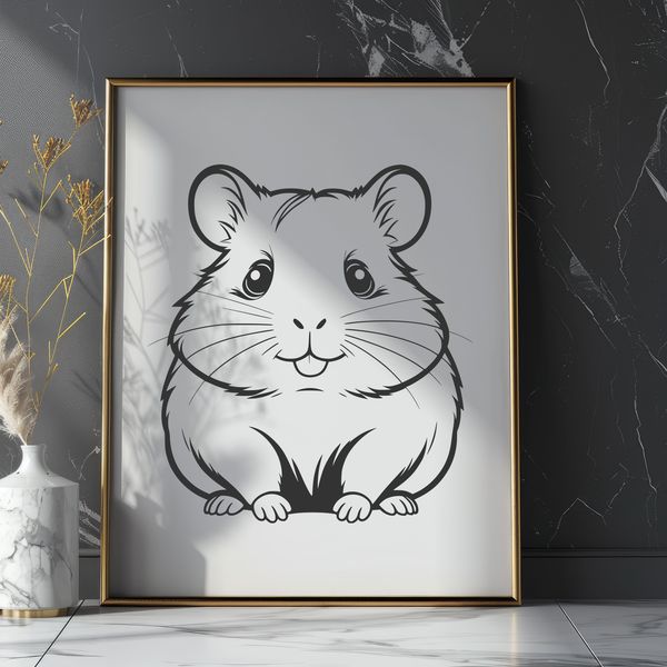 Hamster Vector Graphic Design A small, furry hamster illustration suitable for various digital design projects.