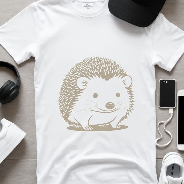 Quill-y Cute Hedgehog Illustration A detailed illustration of a hedgehog, suitable for vector design and cutting machine applications.