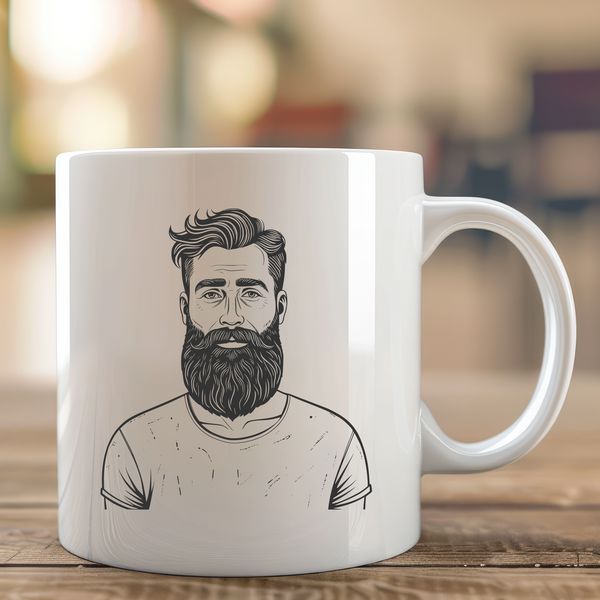Adult Male Illustration A simple illustration of an adult male with facial hair.