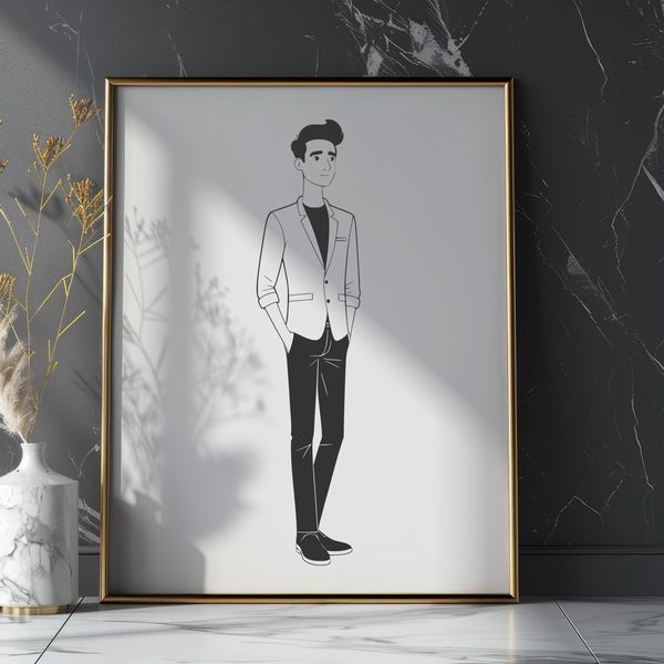 Beautiful Male Figure Design Male figure depicted in a simple vector design.